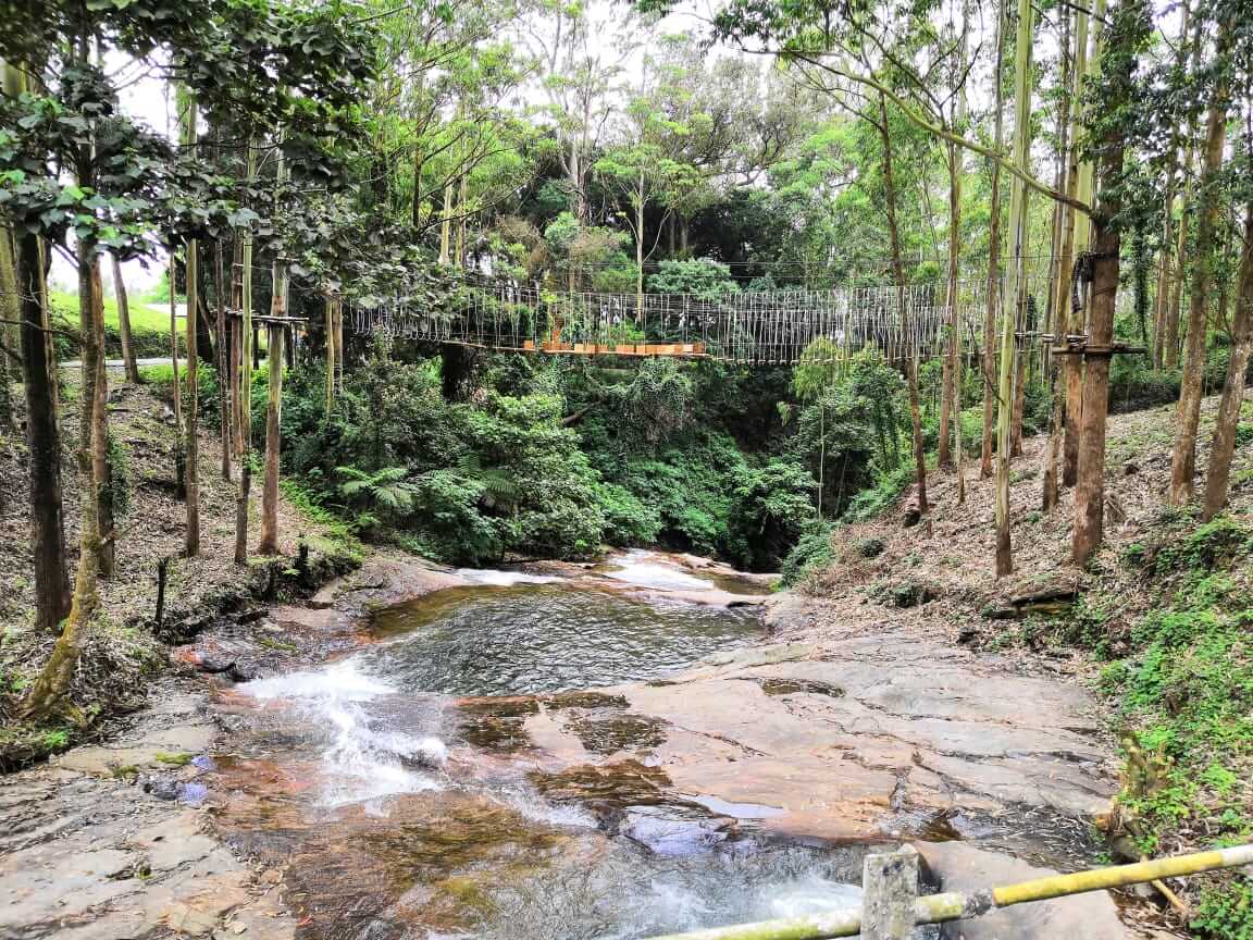 Pretty footbridge at Kolukkumalai tea estate from Munnar