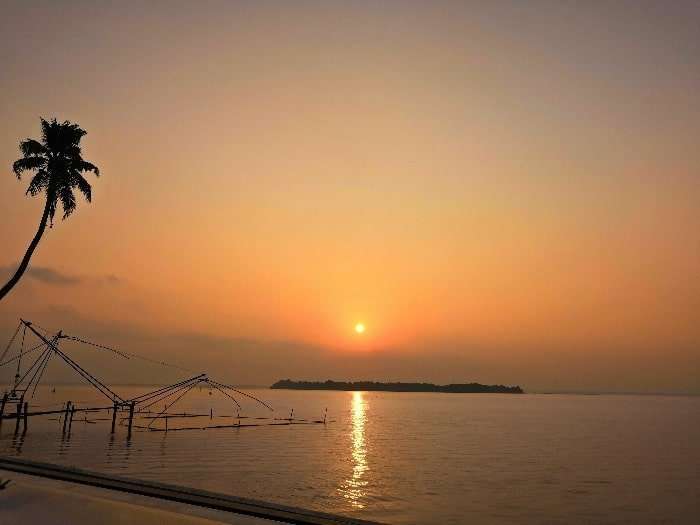 Sunrise at the Vembanad Lake and Backwaters of Kerala - south India destinations