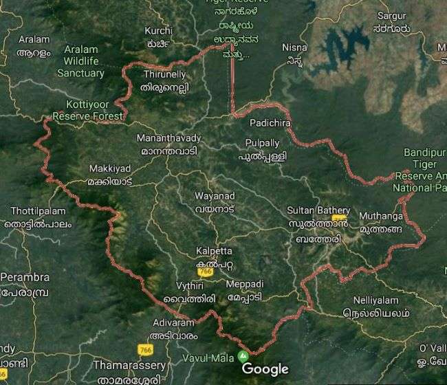 wayanad tourism map hd