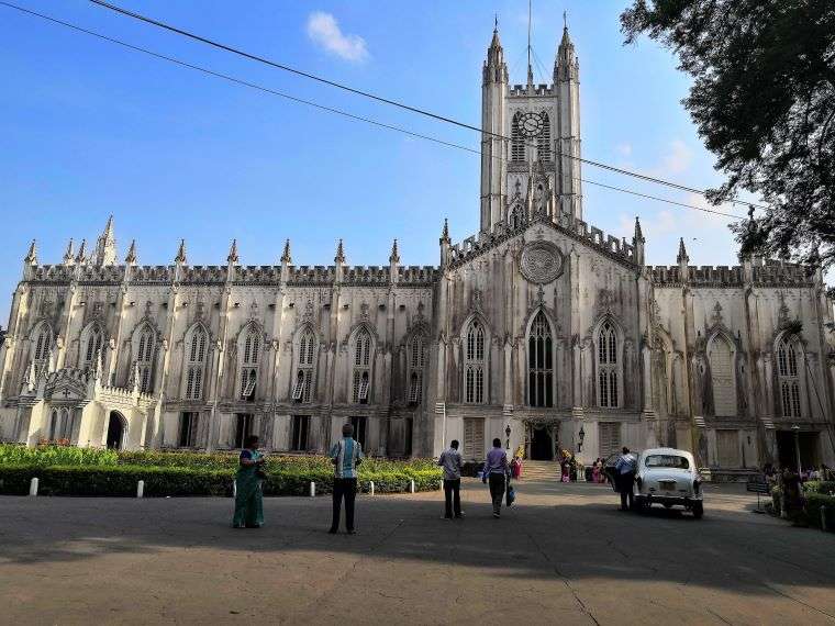 The front facade St. Paul's Cathedral in Kolkata. A must-visit site in your Kolkata Itinerary