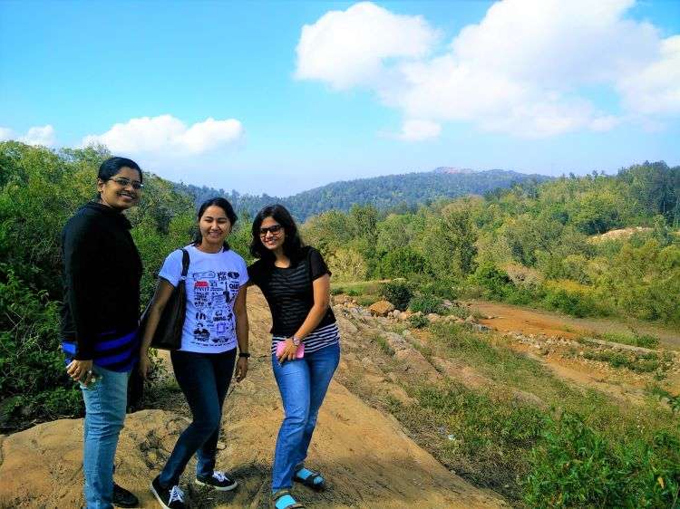 A photo with friends at Pagoda Point - one of the best places to visit in Yercaud