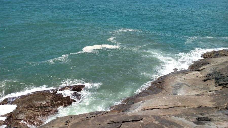 The unbelievably beautiful view of the ocean from a cliff-top resort in Kovalam.