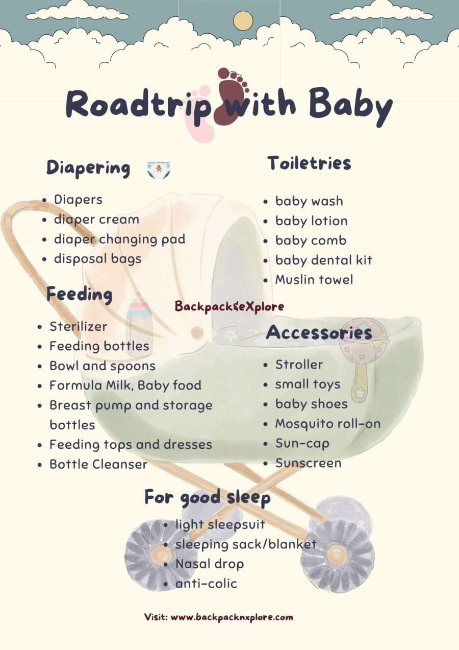 car travel with baby checklist