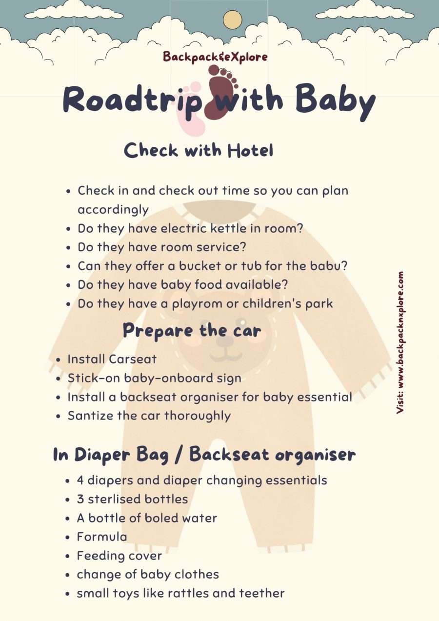 A printable hotel checklist for traveling with baby