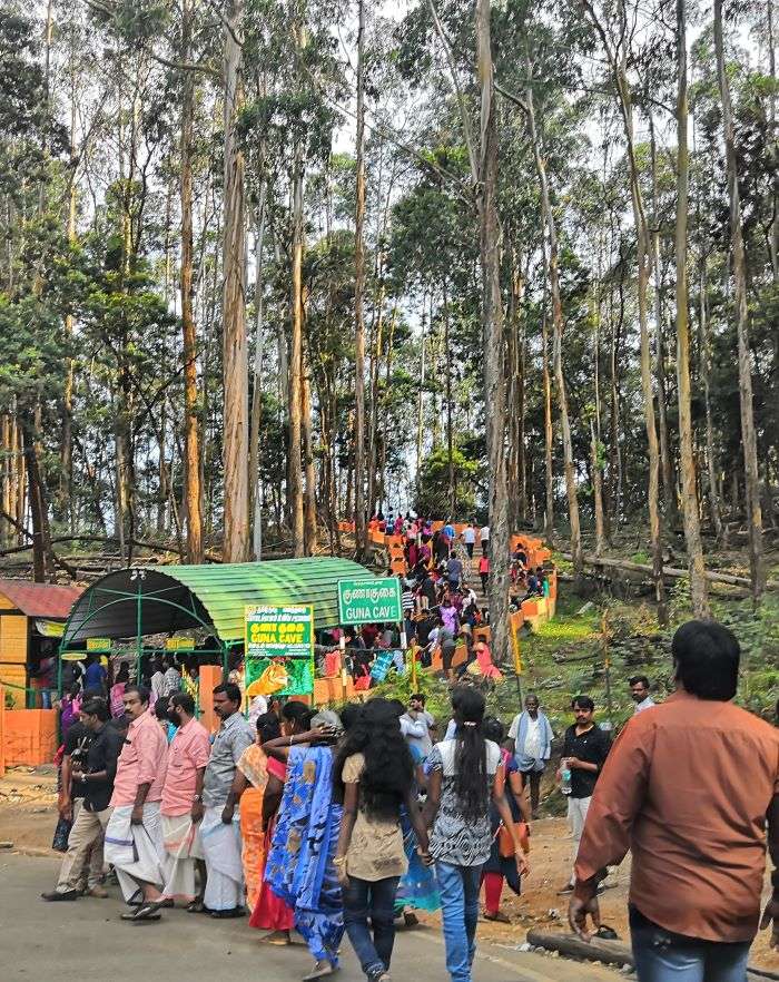 The Best Kodaikanal Itinerary for 3 Days in 2024 8 Large number of people queud to enter Guna Caves - a major tourist attraction in Kodaikanal inside the beautiful pine forest