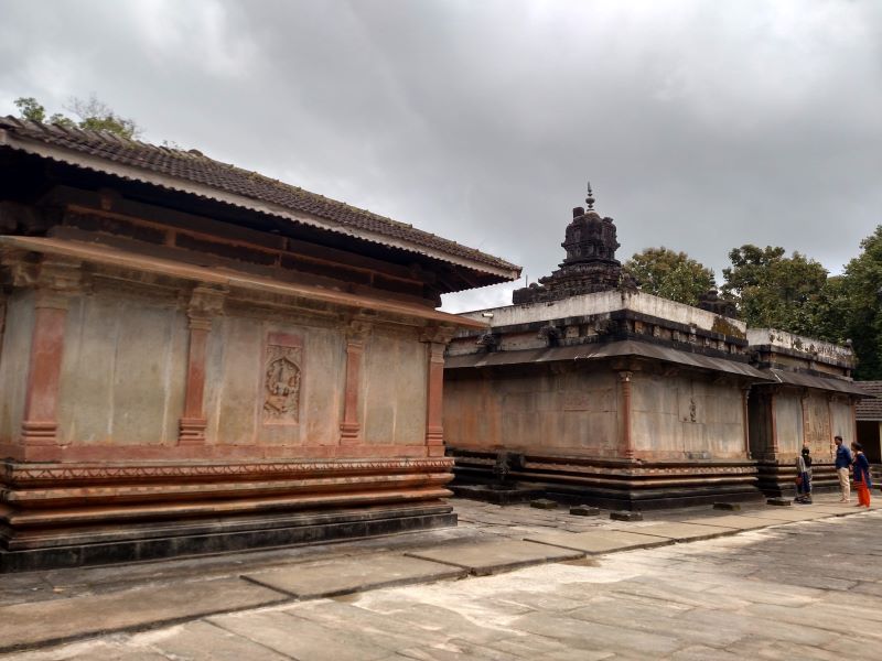 An old temple from the 16th century built in Hoysala architectural style with intricate designs and inscriptions. This is Keladi Rameshwara Temple at Shimoga