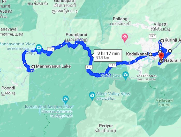 The Best Kodaikanal Itinerary for 3 Days in 2024 23 Map of all places to visit on Day 3 in Kodaikanal Itinerary