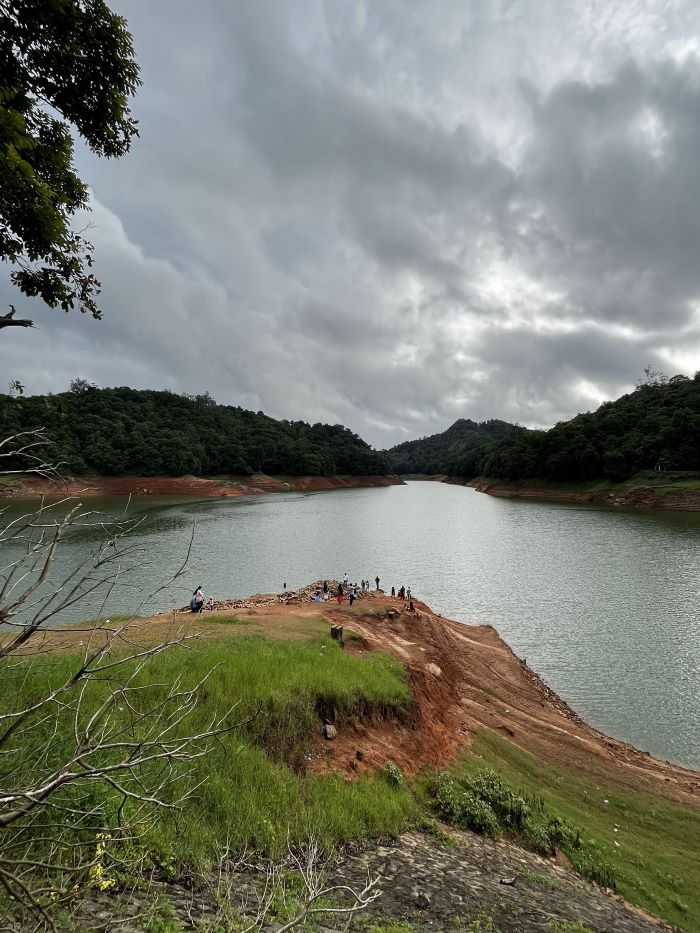 Overcast sky looming on the Matupetty lake at Echo Point in Munnar, Kerala