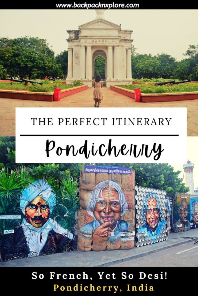 The Best Pondicherry Itinerary for 3 days in 2024 1 Click to steal the perfect Pondicherry itinerary - for an amazing trip to the Dravidian French Town of India. How many days needed to visit Pondicherry, when to visit, where to stay, what to see, what to do on an extended vacation, and many more practical tips in this compact yet comprehensive guide to Pondicherry. #indiatravel